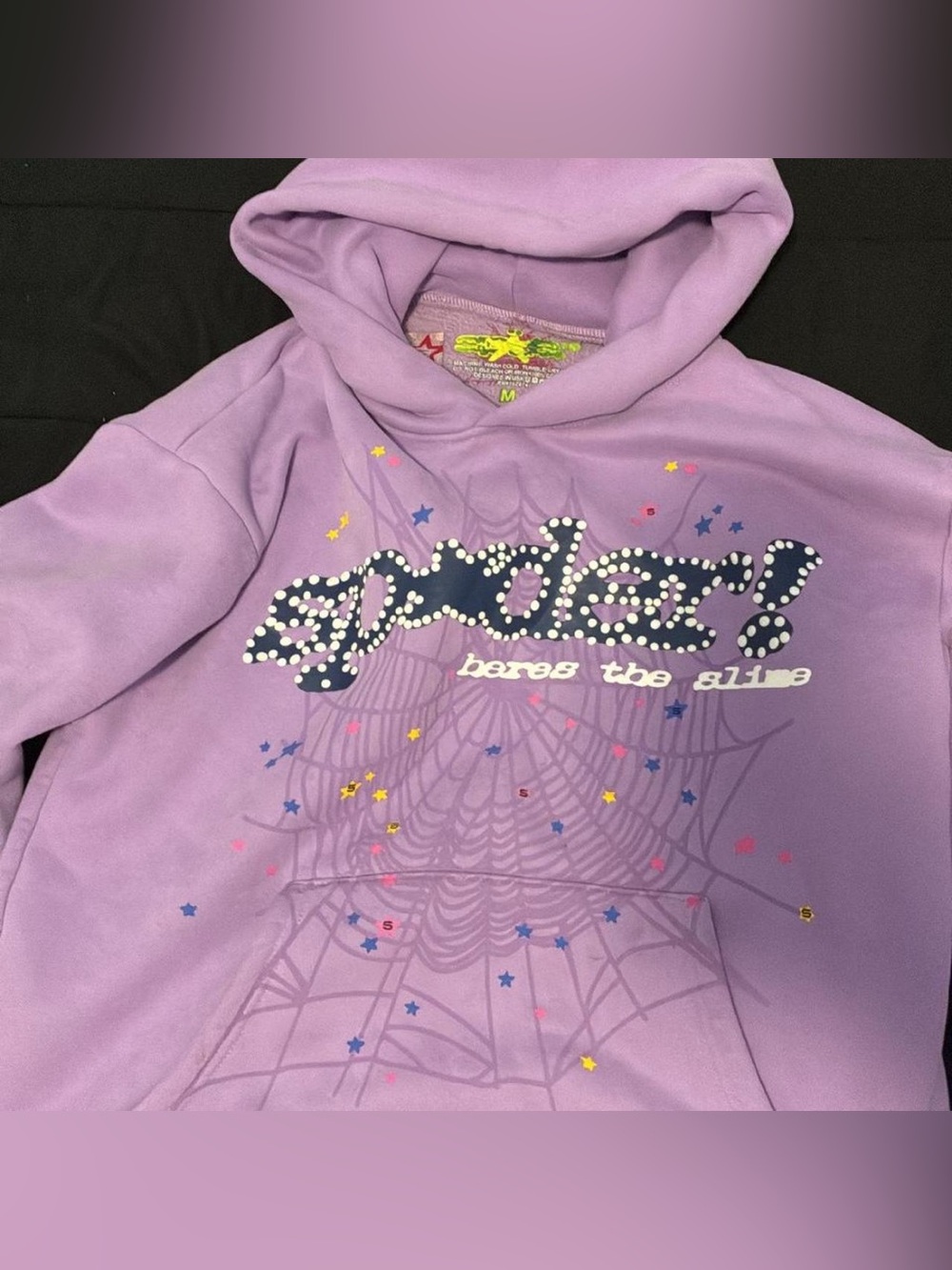Girls' Lavender "Spider? Here's the Slime" Hooded Sweatshirt